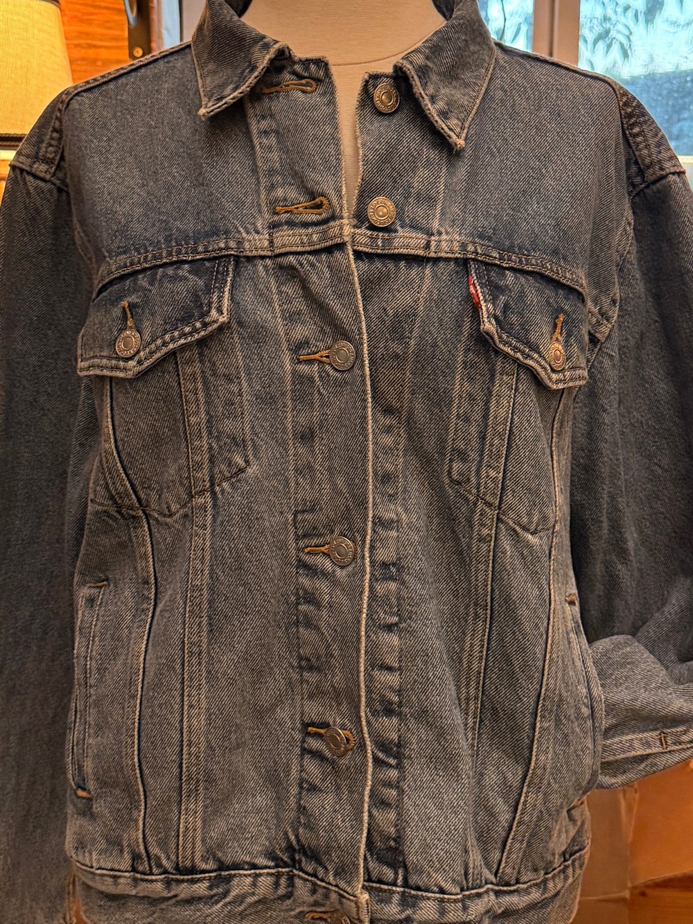 Levi’s Ex-Boyfriend Trucker Jacket Indigo Denim Size L